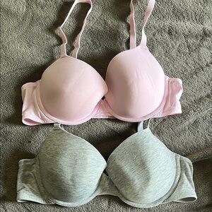 Auden Pink and Gray T-Shirt Bras Comfortable Everyday Intimates